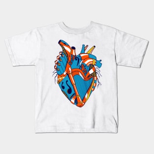 Orange Blue No 2 Musical Heart Kids T-Shirt